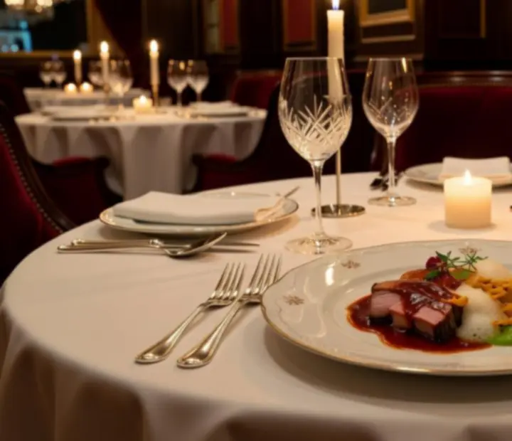 Modern tálalású magyar gourmet fogás arany fényekkel megvilágítva