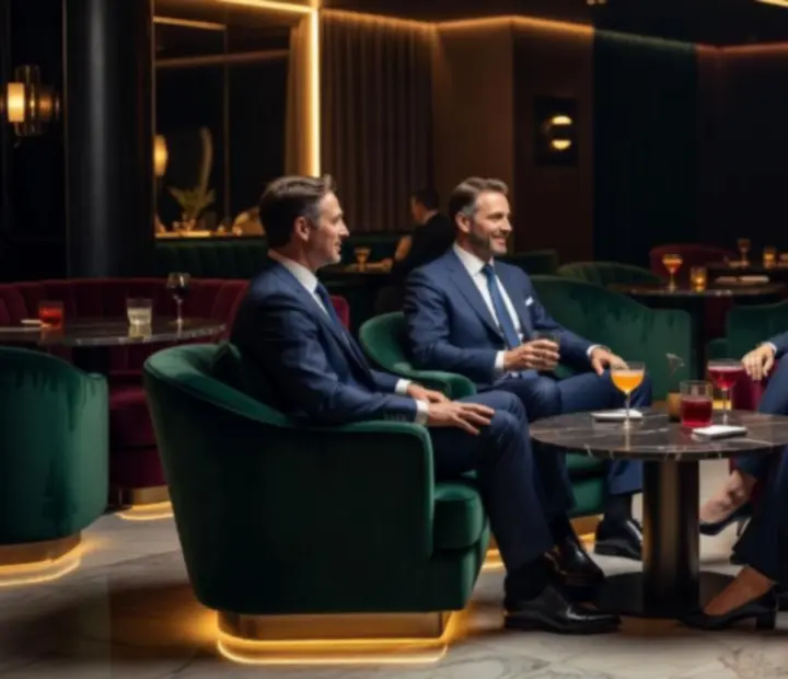 Networking est Budapesten elegáns koktélokkal és üzleti vendégekkel