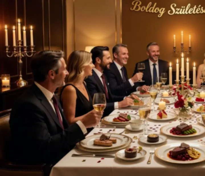 Elegáns privát ünnepi vacsora gyertyafénnyel Budapesten